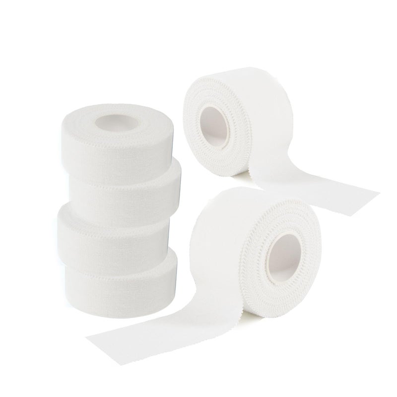 BORISCA 6 Rolls Breathable Athletic Tape, 60M Self-Adhesive Breathable Sports Tape Bandage, White Zinc Oxide Tape, Easy Tear Bandage Tape for First Aid Sports Ankle (3.8 * 10cm,2.5 * 10cm)